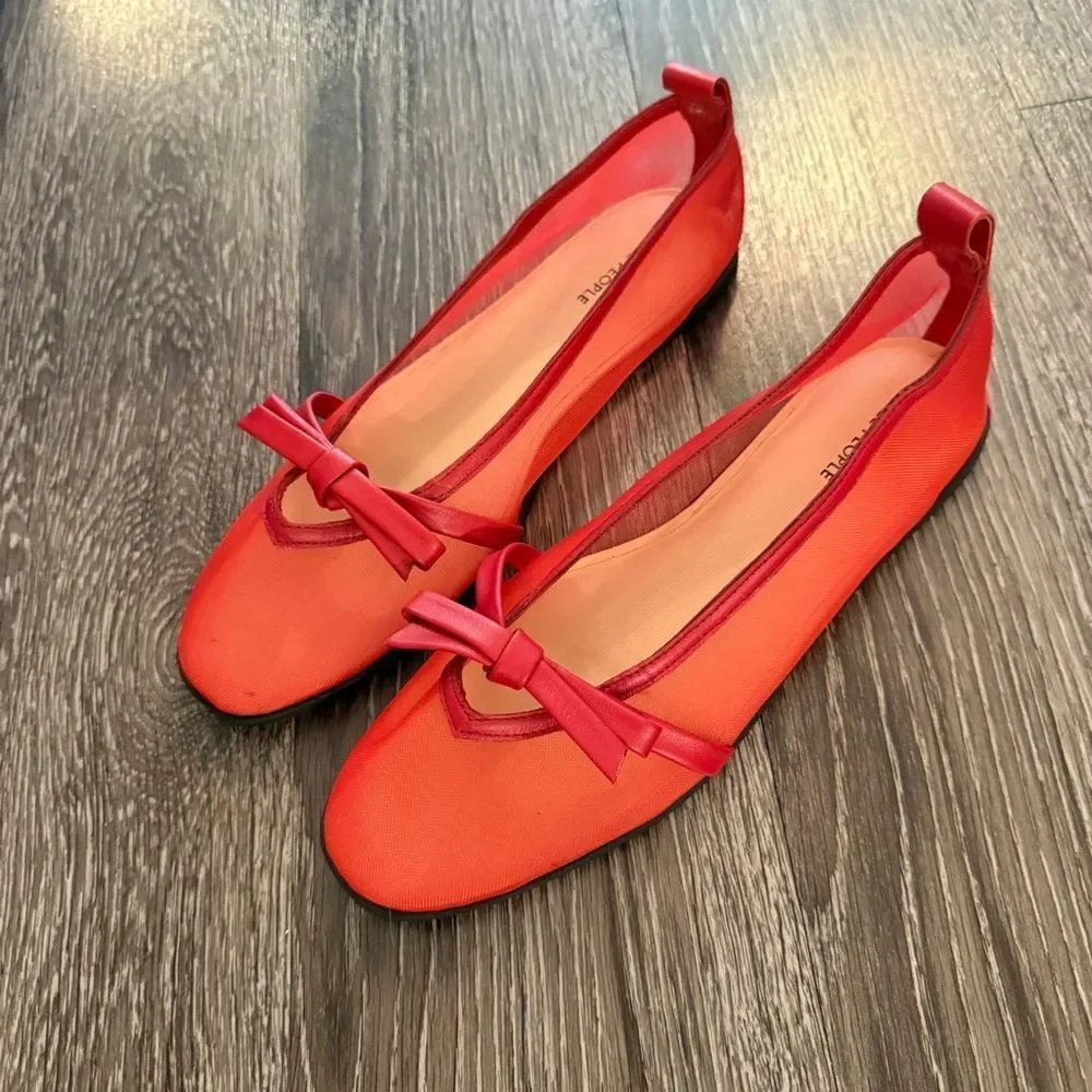 Free People Mesh Mania Bow Flats